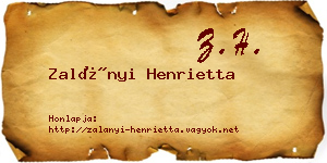 Zalányi Henrietta névjegykártya