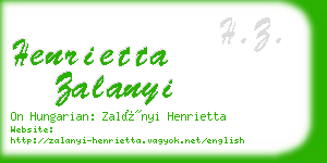 henrietta zalanyi business card